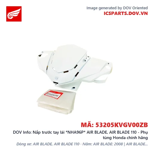 Nắp trước tay lái *NHA96P* AIR BLADE, AIR BLADE 110 - Phụ tùng Honda chính hãng