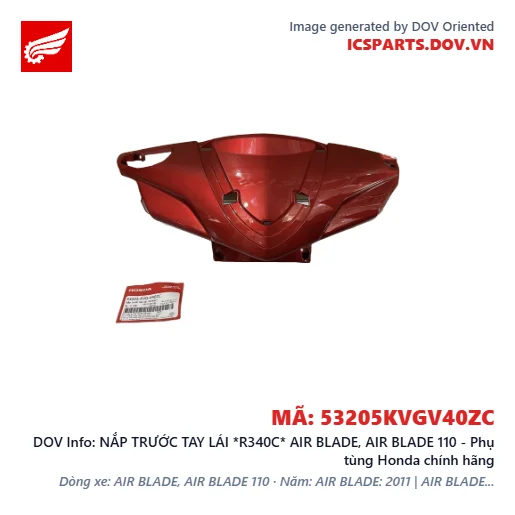 NẮP TRƯỚC TAY LÁI *R340C* AIR BLADE, AIR BLADE 110 - Phụ tùng Honda chính hãng