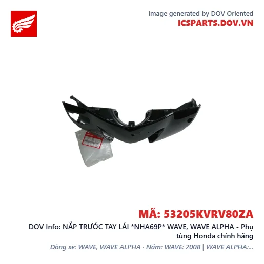 NẮP TRƯỚC TAY LÁI *NHA69P* WAVE, WAVE ALPHA - Phụ tùng Honda chính hãng