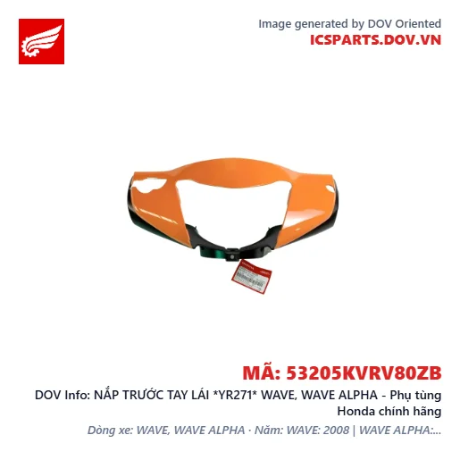 NẮP TRƯỚC TAY LÁI *YR271* WAVE, WAVE ALPHA - Phụ tùng Honda chính hãng