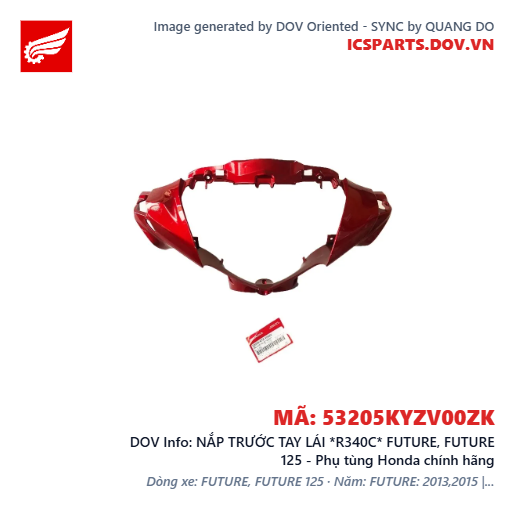 NẮP TRƯỚC TAY LÁI *R340C* FUTURE, FUTURE 125 - Phụ tùng Honda chính hãng