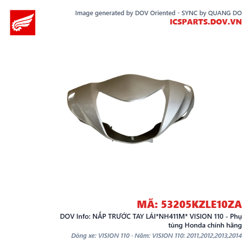 NẮP TRƯỚC TAY LÁI*NH411M* VISION 110 - Phụ tùng Honda chính hãng