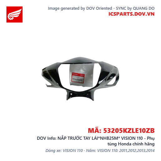 NẮP TRƯỚC TAY LÁI*NHB25M* VISION 110 - Phụ tùng Honda chính hãng