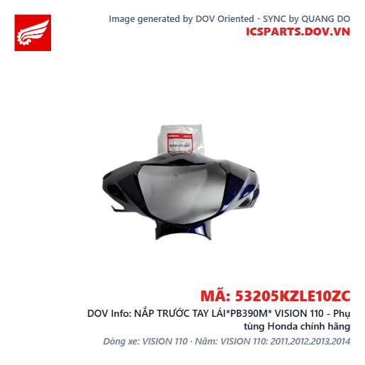 NẮP TRƯỚC TAY LÁI*PB390M* VISION 110 - Phụ tùng Honda chính hãng