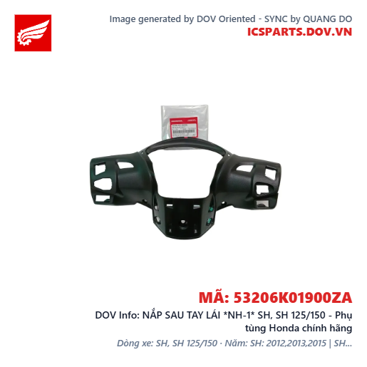 NẮP SAU TAY LÁI *NH-1* SH, SH 125/150 - Phụ tùng Honda chính hãng