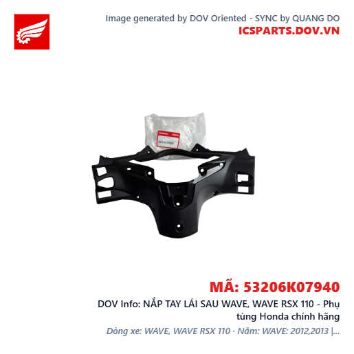 NẮP TAY LÁI SAU WAVE, WAVE RSX 110 - Phụ tùng Honda chính hãng