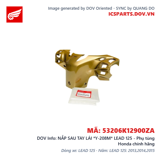 NẮP SAU TAY LÁI *Y-208M* LEAD 125 - Phụ tùng Honda chính hãng
