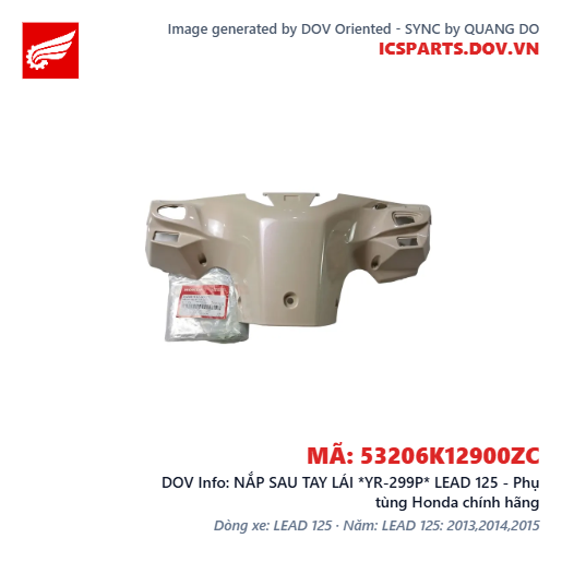 NẮP SAU TAY LÁI *YR-299P* LEAD 125 - Phụ tùng Honda chính hãng