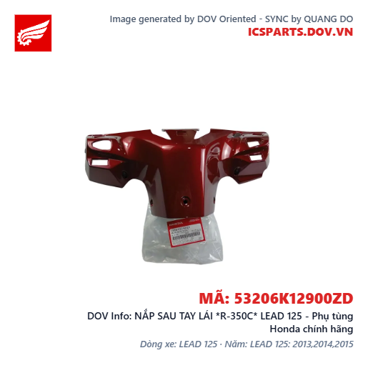 NẮP SAU TAY LÁI *R-350C* LEAD 125 - Phụ tùng Honda chính hãng