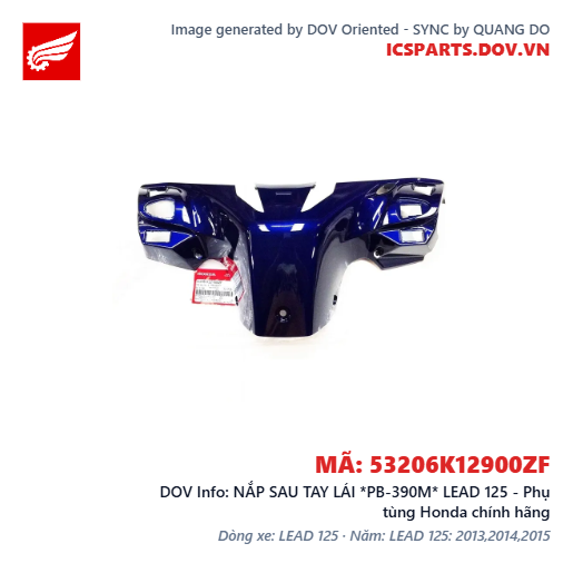 NẮP SAU TAY LÁI *PB-390M* LEAD 125 - Phụ tùng Honda chính hãng