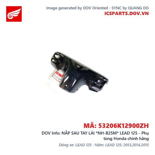NẮP SAU TAY LÁI *NH-B25M* LEAD 125 - Phụ tùng Honda chính hãng