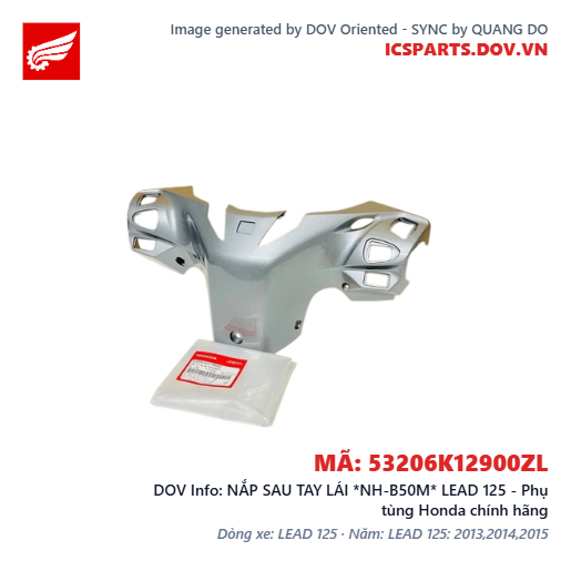 NẮP SAU TAY LÁI *NH-B50M* LEAD 125 - Phụ tùng Honda chính hãng
