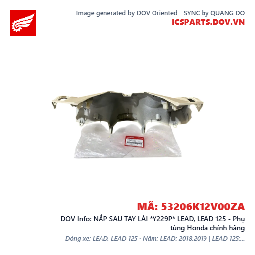 NẮP SAU TAY LÁI *Y229P* LEAD, LEAD 125 - Phụ tùng Honda chính hãng