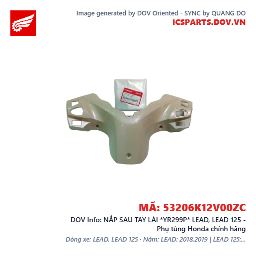 NẮP SAU TAY LÁI *YR299P* LEAD, LEAD 125 - Phụ tùng Honda chính hãng