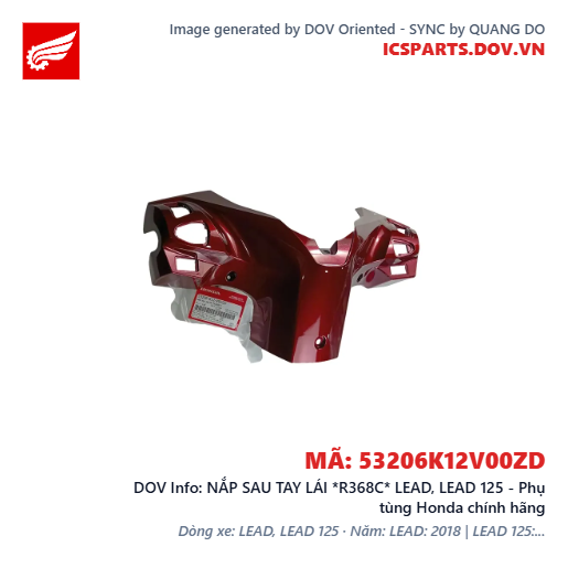NẮP SAU TAY LÁI *R368C* LEAD, LEAD 125 - Phụ tùng Honda chính hãng