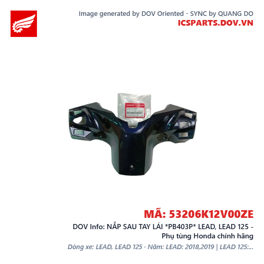 NẮP SAU TAY LÁI *PB403P* LEAD, LEAD 125 - Phụ tùng Honda chính hãng