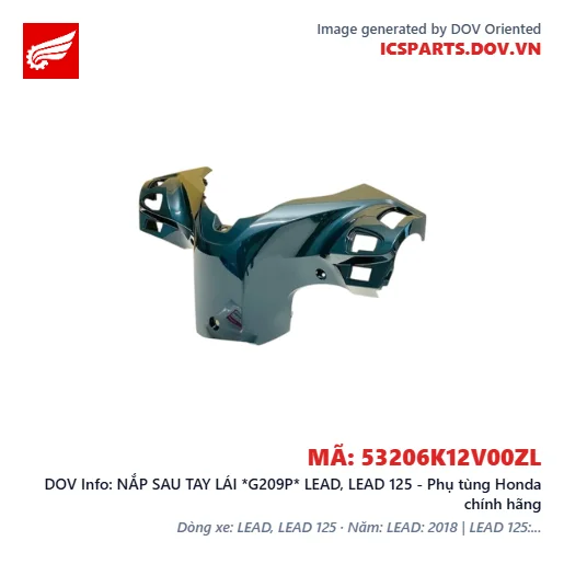 NẮP SAU TAY LÁI *G209P* LEAD, LEAD 125 - Phụ tùng Honda chính hãng