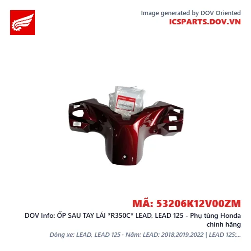 ỐP SAU TAY LÁI *R350C* LEAD, LEAD 125 - Phụ tùng Honda chính hãng