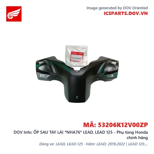 ỐP SAU TAY LÁI *NHA76* LEAD, LEAD 125 - Phụ tùng Honda chính hãng
