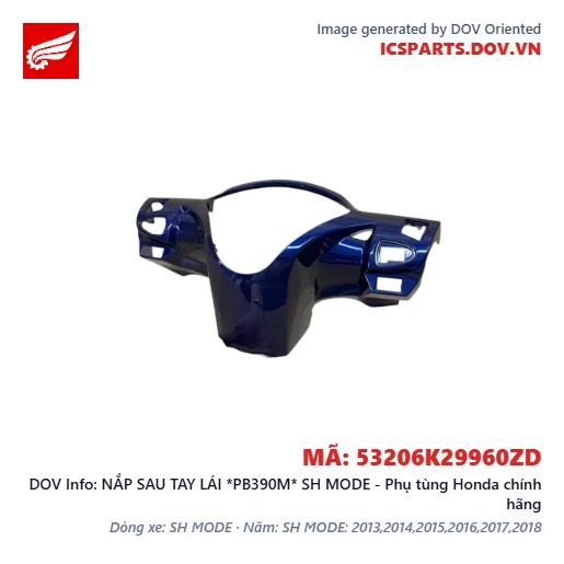 NẮP SAU TAY LÁI *PB390M* SH MODE - Phụ tùng Honda chính hãng