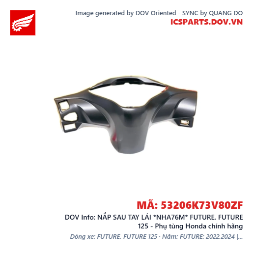 NẮP SAU TAY LÁI *NHA76M* FUTURE, FUTURE 125 - Phụ tùng Honda chính hãng