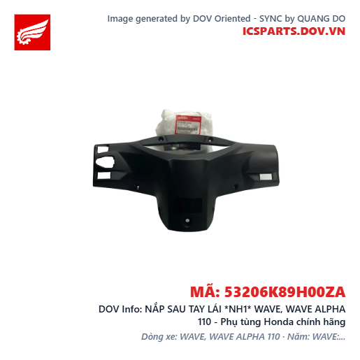 NẮP SAU TAY LÁI *NH1* WAVE, WAVE ALPHA 110 - Phụ tùng Honda chính hãng