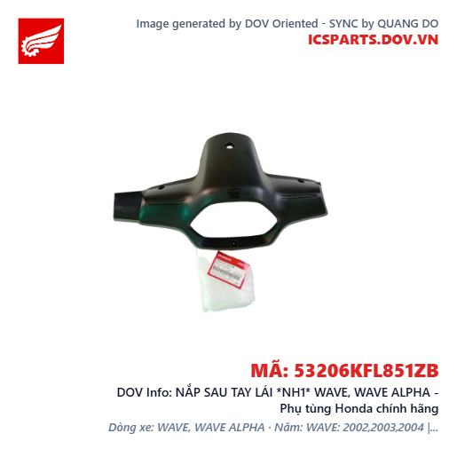 NẮP SAU TAY LÁI *NH1* WAVE, WAVE ALPHA - Phụ tùng Honda chính hãng