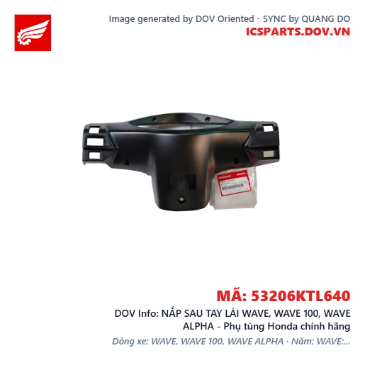 NẮP SAU TAY LÁI WAVE, WAVE 100, WAVE ALPHA - Phụ tùng Honda chính hãng