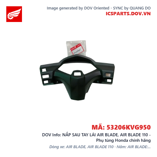 NẮP SAU TAY LÁI AIR BLADE, AIR BLADE 110 - Phụ tùng Honda chính hãng