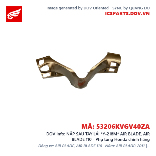 NẮP SAU TAY LÁI *Y-218M* AIR BLADE, AIR BLADE 110 - Phụ tùng Honda chính hãng