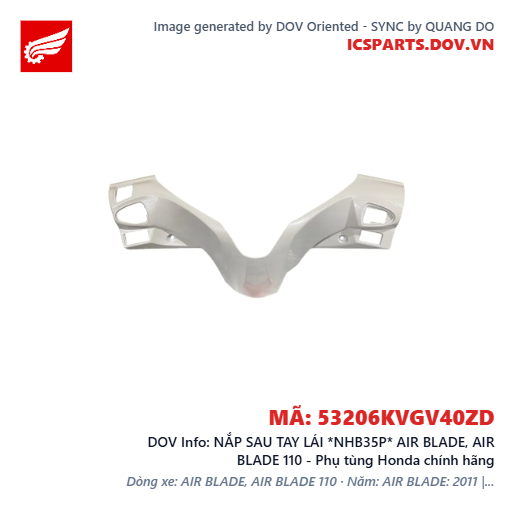 NẮP SAU TAY LÁI *NHB35P* AIR BLADE, AIR BLADE 110 - Phụ tùng Honda chính hãng