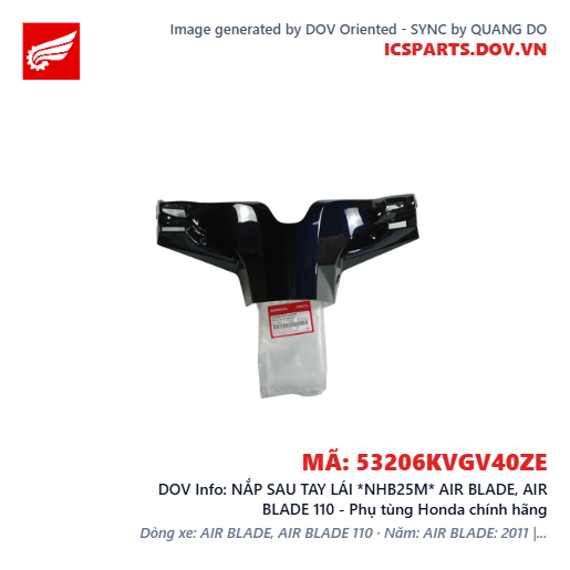NẮP SAU TAY LÁI *NHB25M* AIR BLADE, AIR BLADE 110 - Phụ tùng Honda chính hãng