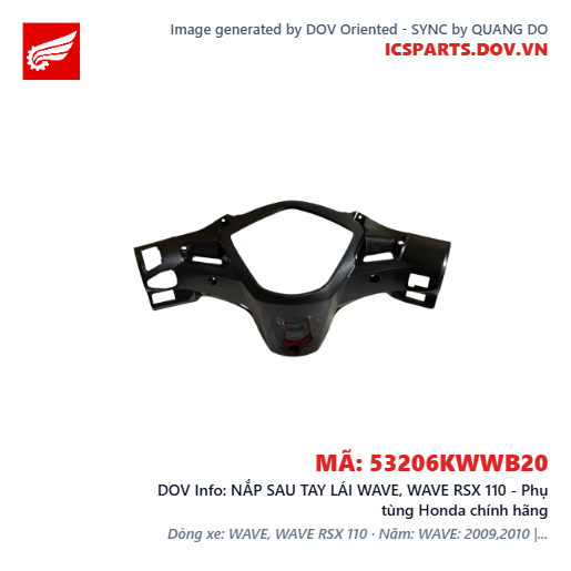 NẮP SAU TAY LÁI WAVE, WAVE RSX 110 - Phụ tùng Honda chính hãng
