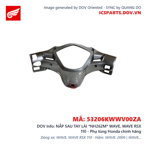 NẮP SAU TAY LÁI *NH262M* WAVE, WAVE RSX 110 - Phụ tùng Honda chính hãng