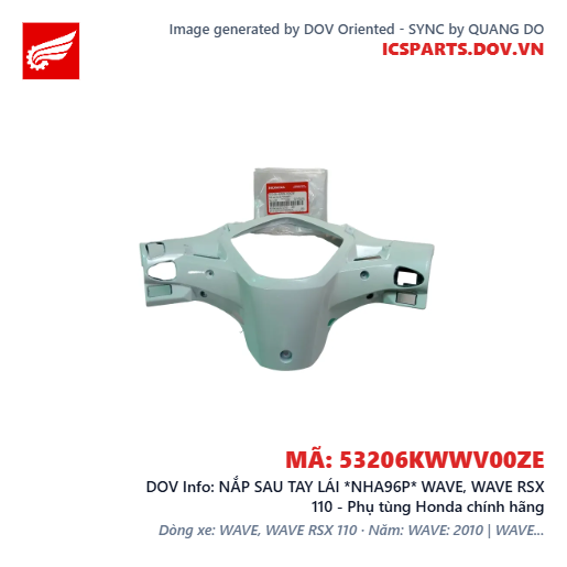 NẮP SAU TAY LÁI *NHA96P* WAVE, WAVE RSX 110 - Phụ tùng Honda chính hãng