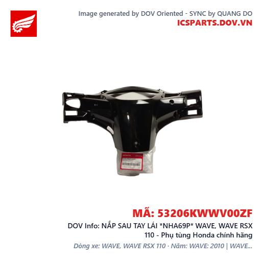 NẮP SAU TAY LÁI *NHA69P* WAVE, WAVE RSX 110 - Phụ tùng Honda chính hãng