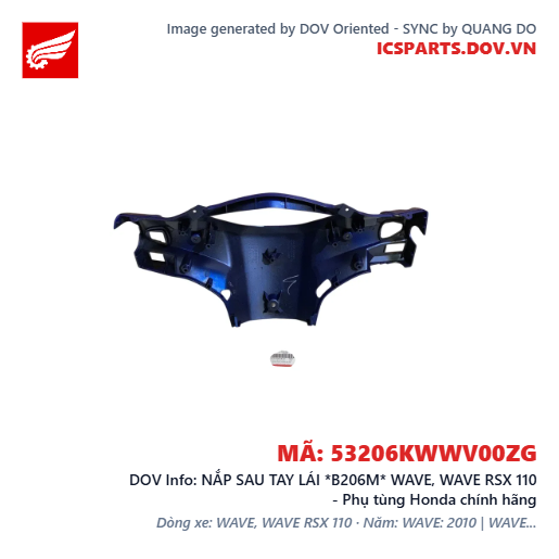NẮP SAU TAY LÁI *B206M* WAVE, WAVE RSX 110 - Phụ tùng Honda chính hãng