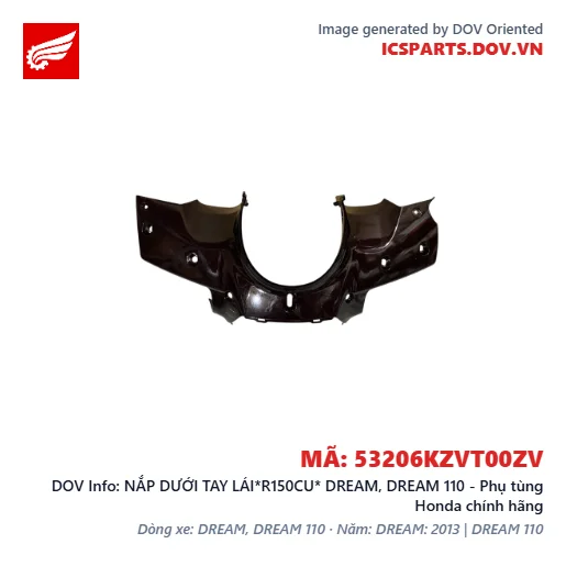 NẮP DƯỚI TAY LÁI*R150CU* DREAM, DREAM 110 - Phụ tùng Honda chính hãng