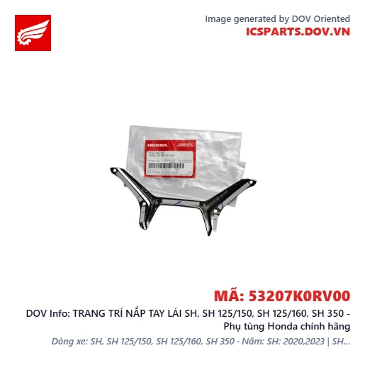 TRANG TRÍ NẮP TAY LÁI SH, SH 125/150, SH 125/160, SH 350 - Phụ tùng Honda chính hãng