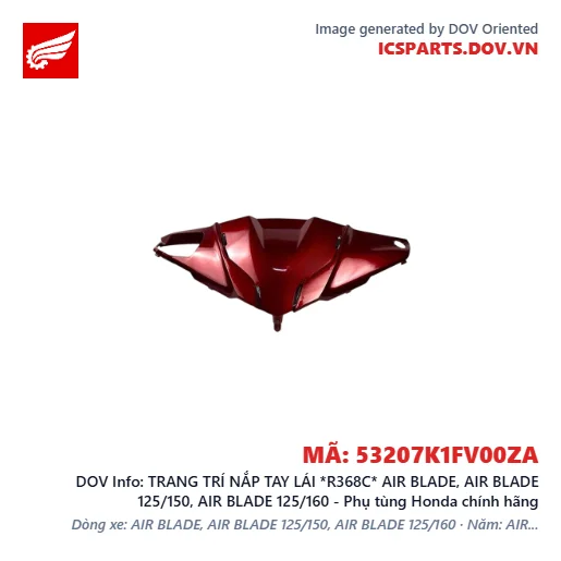 TRANG TRÍ NẮP TAY LÁI *R368C* AIR BLADE, AIR BLADE 125/150, AIR BLADE 125/160 - Phụ tùng Honda chính hãng