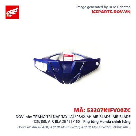 TRANG TRÍ NẮP TAY LÁI *PB421M* AIR BLADE, AIR BLADE 125/150, AIR BLADE 125/160 - Phụ tùng Honda chính hãng