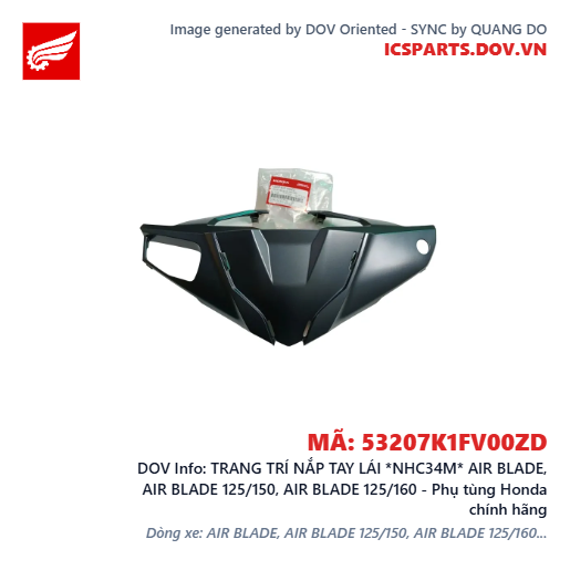 TRANG TRÍ NẮP TAY LÁI *NHC34M* AIR BLADE, AIR BLADE 125/150, AIR BLADE 125/160 - Phụ tùng Honda chính hãng