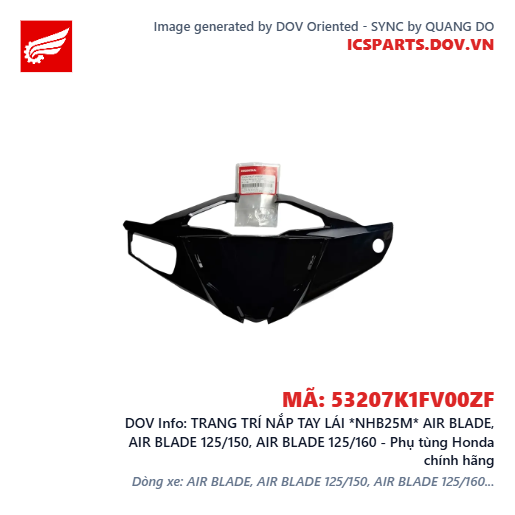 TRANG TRÍ NẮP TAY LÁI *NHB25M* AIR BLADE, AIR BLADE 125/150, AIR BLADE 125/160 - Phụ tùng Honda chính hãng
