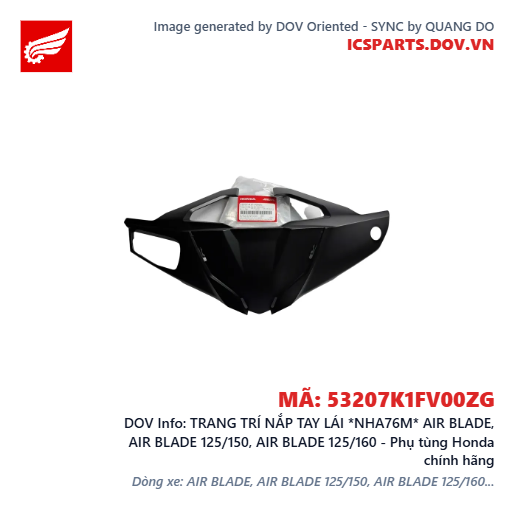 TRANG TRÍ NẮP TAY LÁI *NHA76M* AIR BLADE, AIR BLADE 125/150, AIR BLADE 125/160 - Phụ tùng Honda chính hãng