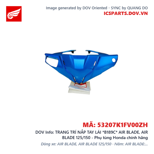 TRANG TRÍ NẮP TAY LÁI *B189C* AIR BLADE, AIR BLADE 125/150 - Phụ tùng Honda chính hãng