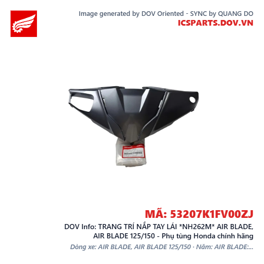 TRANG TRÍ NẮP TAY LÁI *NH262M* AIR BLADE, AIR BLADE 125/150 - Phụ tùng Honda chính hãng