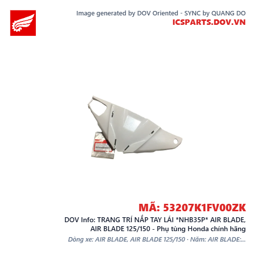 TRANG TRÍ NẮP TAY LÁI *NHB35P* AIR BLADE, AIR BLADE 125/150 - Phụ tùng Honda chính hãng