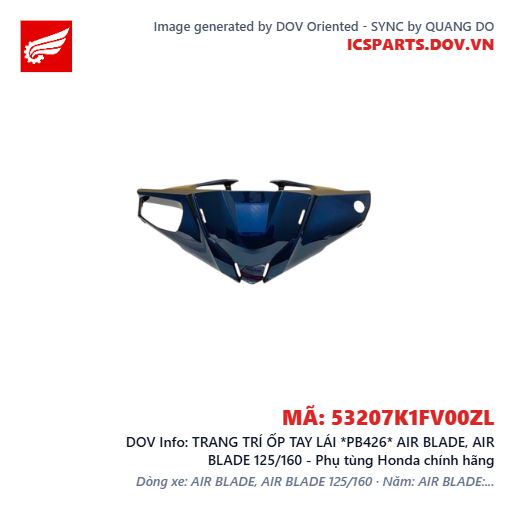 TRANG TRÍ ỐP TAY LÁI *PB426* AIR BLADE, AIR BLADE 125/160 - Phụ tùng Honda chính hãng