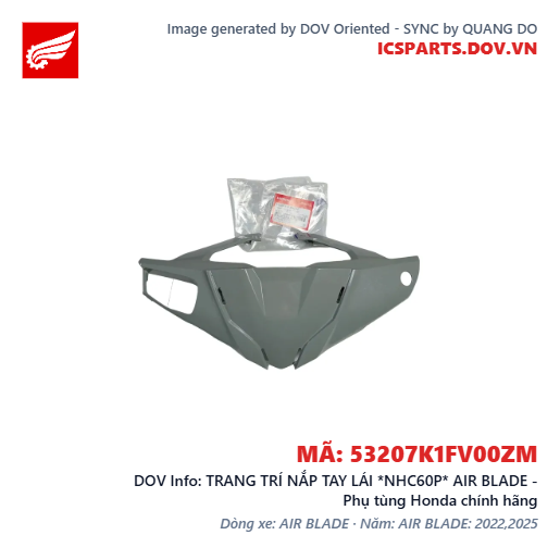 TRANG TRÍ NẮP TAY LÁI *NHC60P* AIR BLADE - Phụ tùng Honda chính hãng