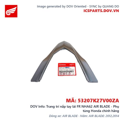 Trang trí nắp tay lái FR NHA62 AIR BLADE - Phụ tùng Honda chính hãng